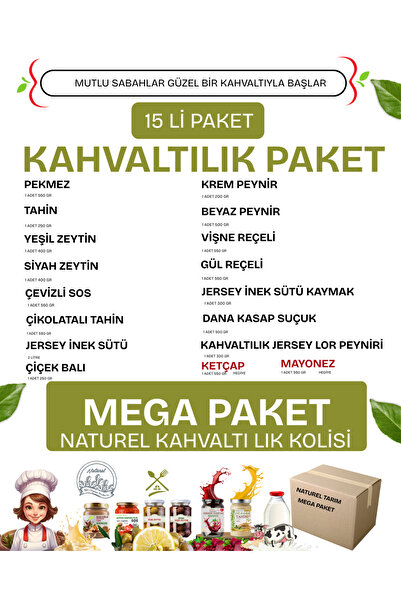 NATUREL MEGA KAHVALTILIK PAKET 15 ÇEŞİT