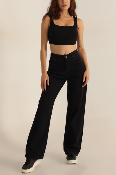 JAXEN BT19156954 Pantaloni de damă talie înaltă negru care nu se decolorează ...