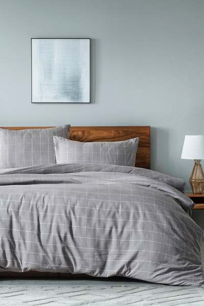 Doqu Home Mayro Duvet Cover Set Single Dark Gray