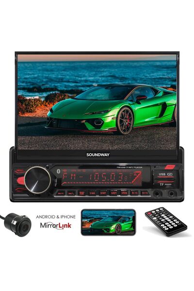 Soundway SW-9088 İndash Teyp 7 İnç 4X55 Watt Bluetooth Mirrorlink