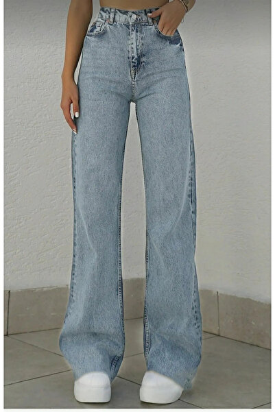 JAXEN BT19012458 Pantaloni casual din denim albastru material elastic