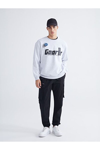 LC Waikiki Crew Neck Printed Men's Thick Sweatshirt