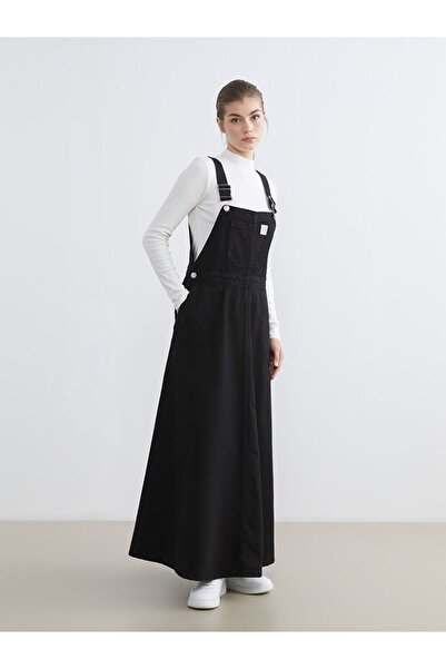 LC Waikiki Square Collar Straight Strap Women's Jean Salopet Dress