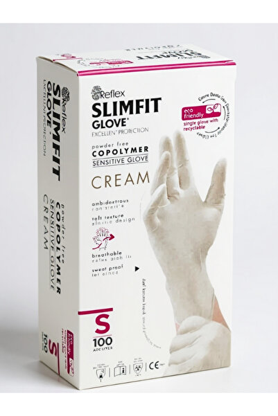 Reflex Slimfit Copolymer Krem Pudrasız Eldiven S Beden 100'Lü