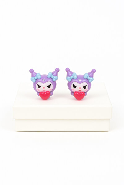 MakeWell Kuromi Hello Kity My Melody Non-Tarnishing Anti-Allergic Children's Earrings for Silver Needle Perforated Ears