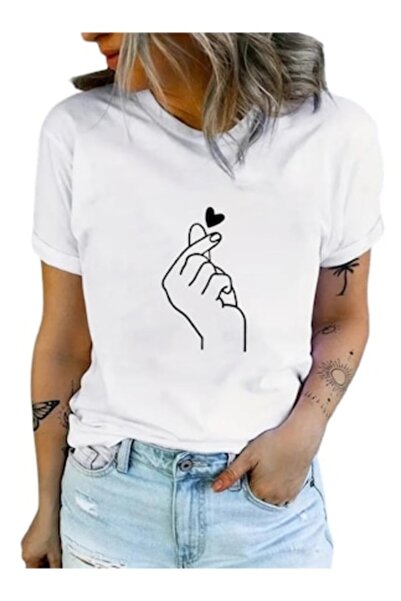 OEM Women's T-shirt, personalized SIMBOL LOVE, 100% cotton, white