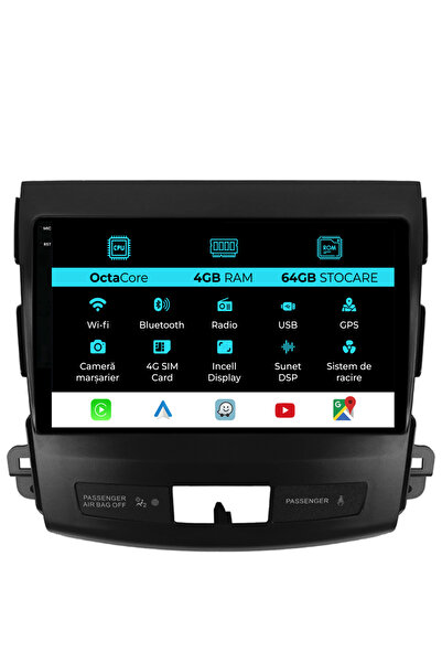 NavStore Navigatie Dedicata Mitsubishi Outlander (2005-2011), 9Inch, 4Gb Ram, 64Gb Stocare, Carplay