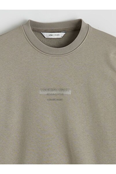 LC Waikiki Ανδρικό χοντρό φούτερ με στάμπα με λαιμόκοψη