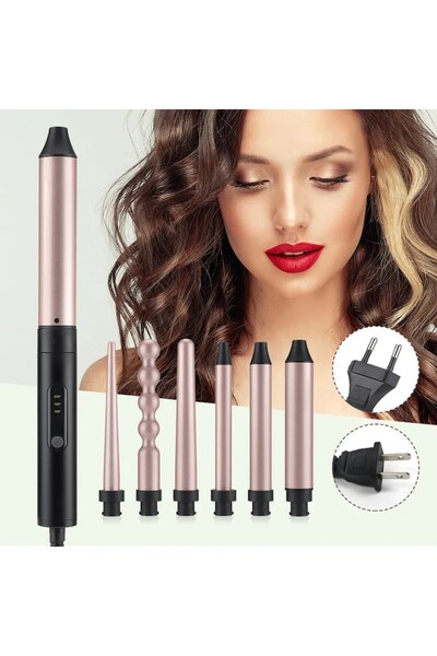OEM Multifunctional 6-in-1 Ceramic Curling Iron, Adjustable 180–210°C