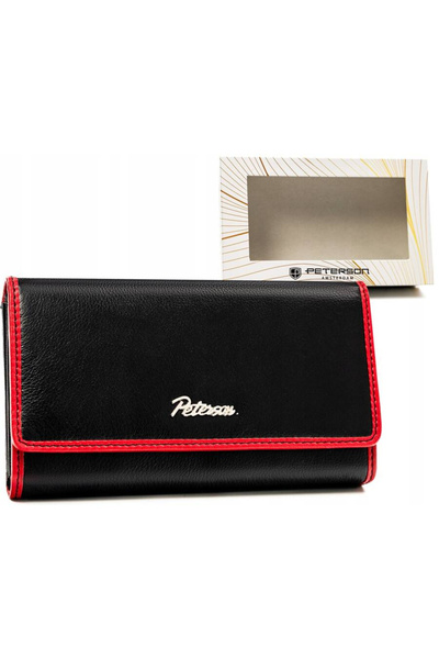 Other Spacious women's leather wallet with snap and zipper - Peterson