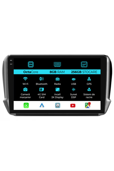 NavStore Ειδικό σύστημα πλοήγησης Peugeot 208/2008 (2013-2018), 2K, 8Gb Ram, ...