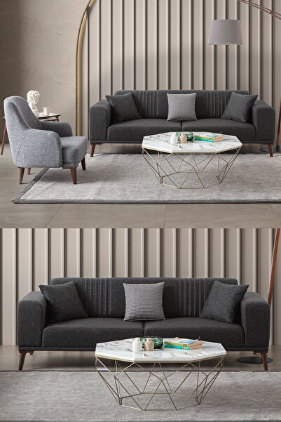 EDSY HOME Regnar 3+1 Koltuk Takımı Antrasit