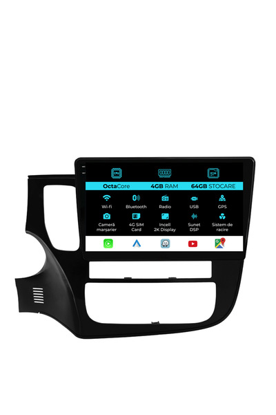 NavStore Navigatie Dedicata Mitsubishi Outlander (2013-2019), 2K, 4Gb Ram, 64Gb Stocare, Carplay