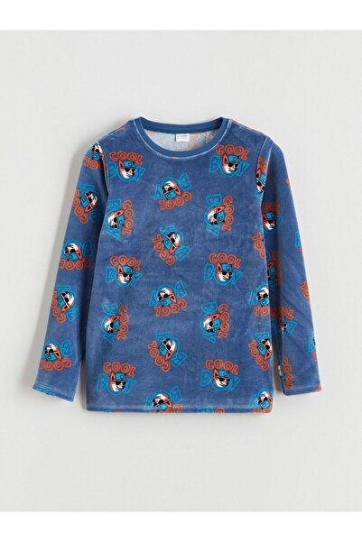 LC Waikiki Crew Neck Velvet Boy's Pajama Set