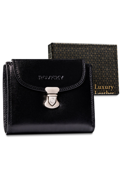 Other Women's leather wallet with decorative clasp - Rovicky