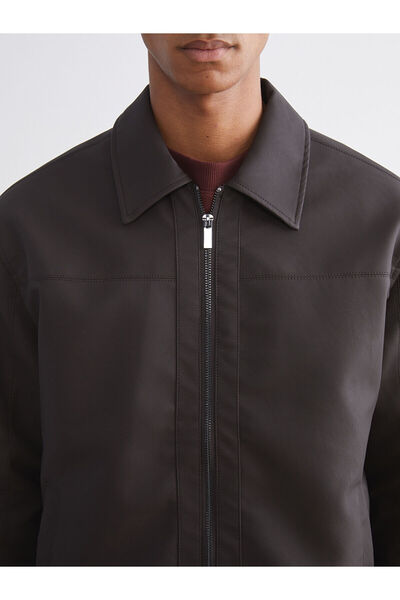 LC Waikiki Мъжка кожена яке с яка тип риза, стандартен модел, от новата колекция на Peak