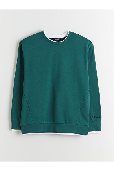 LC Waikiki Hanorac gros pentru bărbați cu broderie cu gât rotund