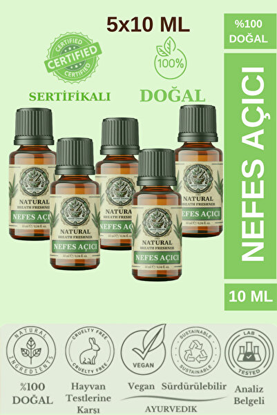 MESİR EFENDİ Nefes Açıcı 5'li Set Nane ve Okaliptüs Esansiyel Uçucu Yağı Buhu...