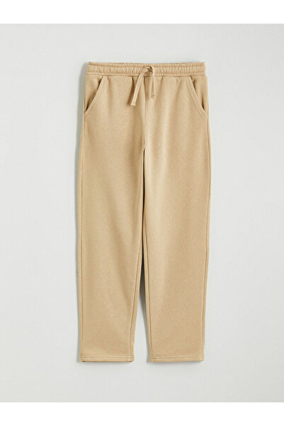 LC Waikiki Lcw kids beige elastic waist basic boys' tracksuit bottoms