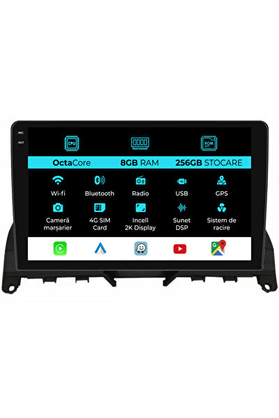 NavStore Dedicated Navigation Mercedes C-Class W204 S204 (2006-2013), 2K, 8Gb Ram, 256Gb Storage, Carplay