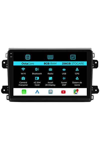 NavStore Navigatie Dedicata Fiat Ducato 2020+, 2K, 8Gb Ram, 256Gb Stocare, Ca...