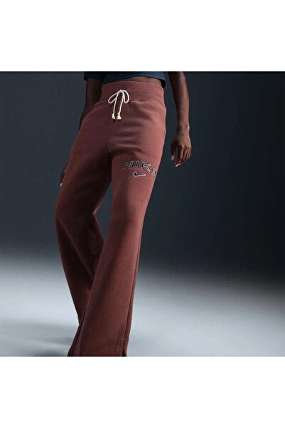 Nike Phoenix Fleece Hr Logo Pant Wide Women's Sweatpants - High Waisted Wide Leg with Fleece - Fv7684-634