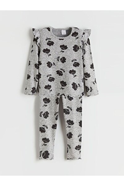 LC Waikiki Lcw baby bicycle collar floral girl baby t-shirt and leggings 2-piece set