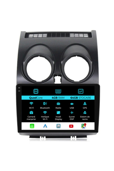 NavStore Navigatie Dedicata Nissan Qashqai J10 (2007-2013),QuadCore, 9Inch, 4Gb Ram, 64Gb Stocare, Carplay