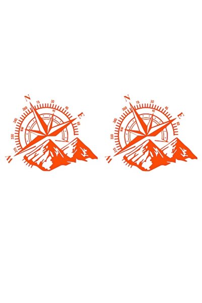 Oracal 651 Set of 2 Off Road Stickers, Compass, 30 cm x 23 cm, red
