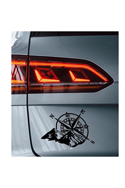 Oracal Decorative car sticker, compass with mountains, 20cm, gray