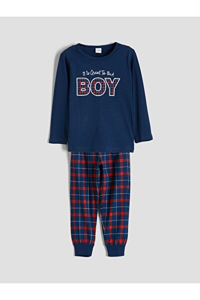LC Waikiki Plaid Patterned Boys' Pajama Set