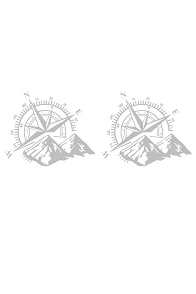 Oracal 651 Set of 2 Off Road Stickers, Compass, 30 cm x 23 cm, gray