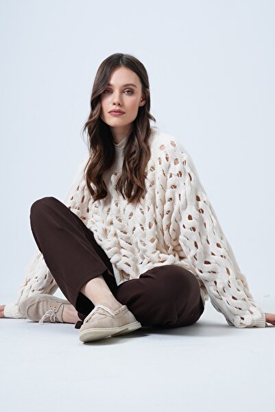 VAGGON Crew Neck Openwork Knitwear Sweater