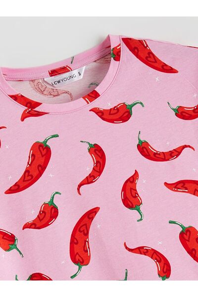 LC Waikiki Crew Neck Patterned Women's Pajamas Set