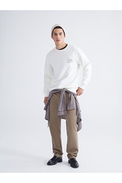 LC Waikiki Ανδρικό χοντρό φούτερ με στάμπα με λαιμόκοψη