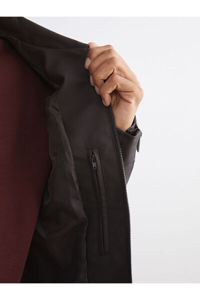 LC Waikiki Мъжка кожена яке с яка тип риза, стандартен модел, от новата колекция на Peak