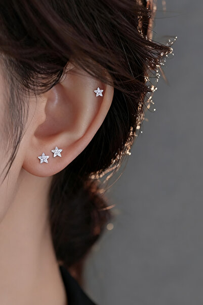 Shylyn 999 Ayar Gümüş Piercing Bakım Yıldız Küpe