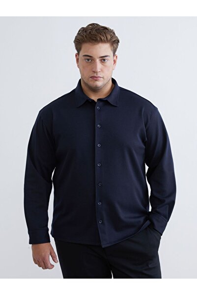 LC Waikiki Plus Size Regular Fit Long Sleeve Men's Shirt