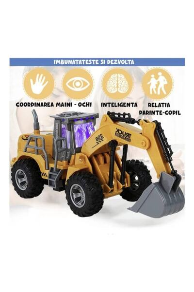 MASHASHOP Interactive Toy - Remote Control Excavator with Rechargeable Battery, Multicolor, 23 cm