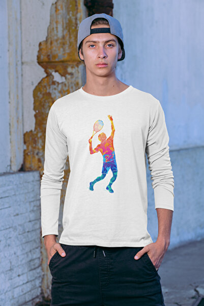 FNBX Federer Color Long Sleeve White T-Shirt