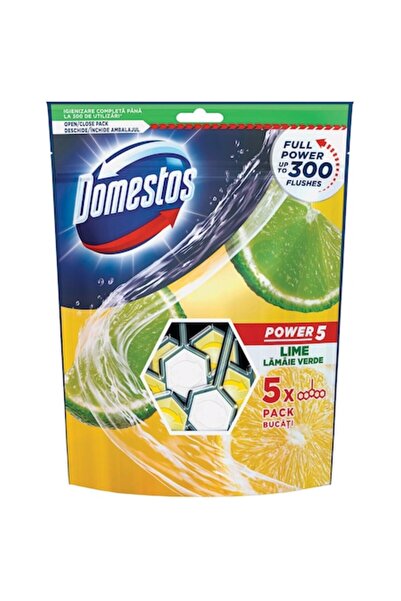 Domestos Power 5 Toilet Freshener Maxi Pack Lime, 5 x 55 g