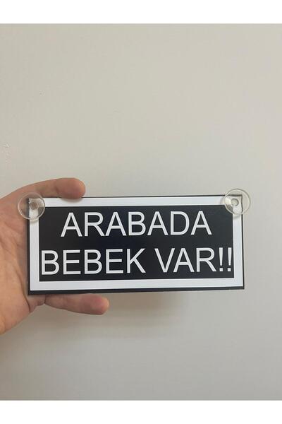 HBSİ VANTUZLU (ÖPÜCÜKLÜ) ARABADA BEBEK VAR SİYAH BEYAZ RENK CAM SÜSÜ