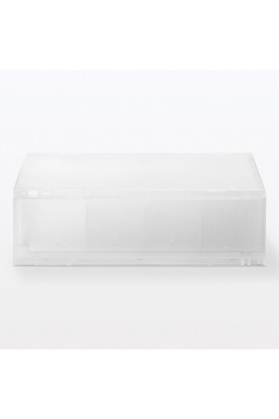 Muji Polypropylene Vertical Shallow Drawer Case, 2 Partition, W 26 x D 37 x H 12 cm, White