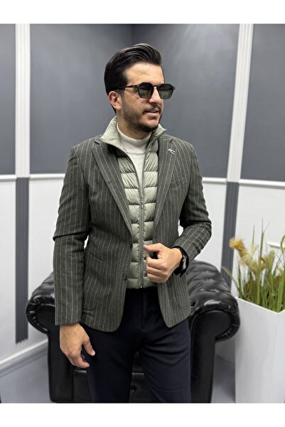 Avni Ceylan Urbanlayer Slim Fit Blazer Jacket with Puffer Vest Detail