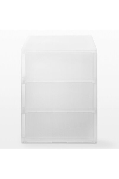Muji Polypropylene Case, Shallow Drawer Type, 3 Steps, W 26 x D 37 x H 32.5 cm