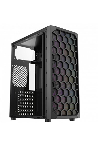ProGaming - Computer Parts for Gamers ProGaming Barren Case, Mid-Tower ATX, no PSU, 3 ARGB Fans, Black