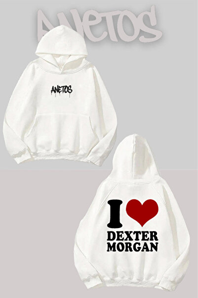Anetos Dexter 4 Spate cu imprimeu Alb cu glugă Swea tricou