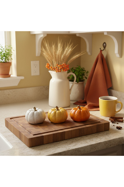 Genel Markalar Balkabağı 3'Lü Orta Boy Seti, Biblo, Ev Dekorasyon, Tasarım, S...