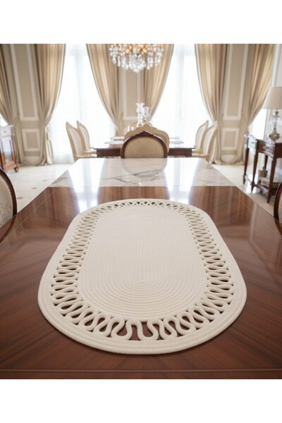 odiyo Doğal Jüt, Desenli, Hasır, Amerikan Servis, Masa, Sehpa Örtüsü Runner. ...