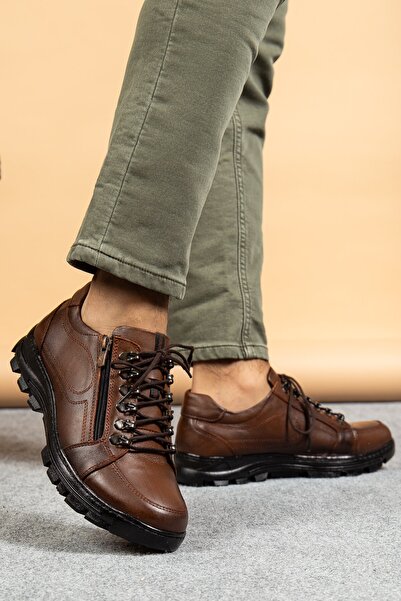 maximoda Hakiki Deri, Fermuarlı, Tabana Dikişli, Kışlık Erkek Deri Outdoor Ayakkabı